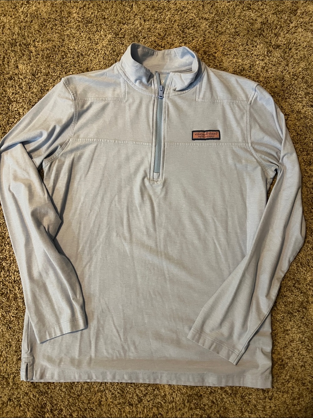 Vineyard Vines Pale Blue Half-Zip Performance Pullover